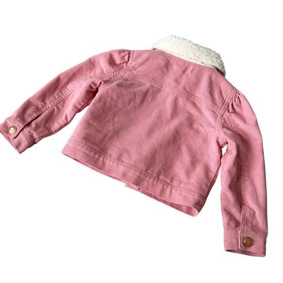 OshKosh B’gosh Pink Corduroy Sherpa Jacket 2T Toddler Barbiecore Cozy Winter - Picture 7 of 7